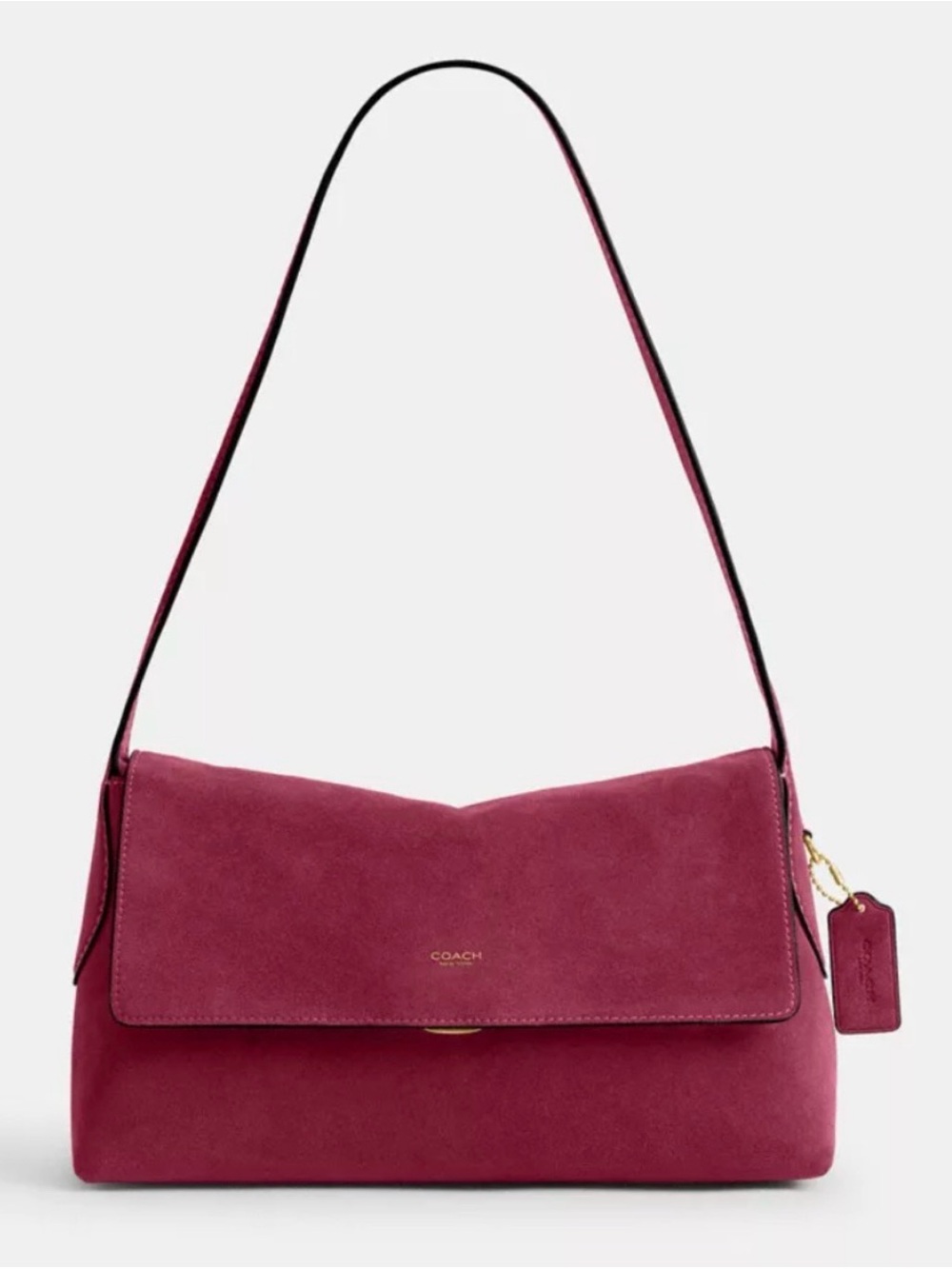 COACH Chelsea Shoulder Bag 30, DARK FUCHSIA SUEDE - Picture 10 of 10